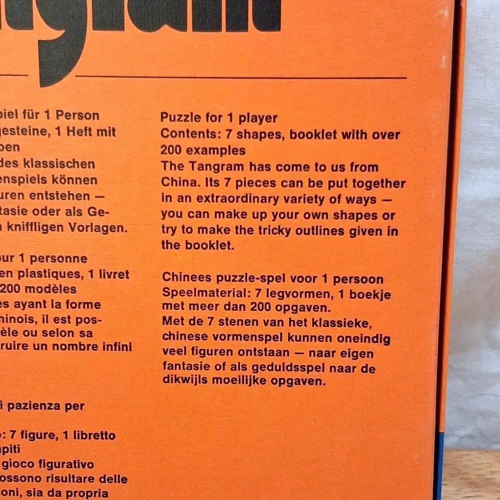 1976 Ravensburger Tangram Original China Puzzle West Germany Vintage